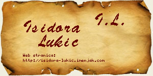 Isidora Lukić vizit kartica